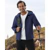 imageWULFUL Mens Lightweight Softshell Jacket Warm Fleece Lined Windbreaker Waterproof Soft Shell for Outdoor HikingNavy