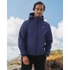 imageWULFUL Mens Lightweight Softshell Jacket Warm Fleece Lined Windbreaker Waterproof Soft Shell for Outdoor HikingNavy