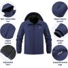 imageWULFUL Mens Lightweight Softshell Jacket Warm Fleece Lined Windbreaker Waterproof Soft Shell for Outdoor HikingNavy
