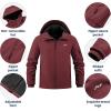 imageWULFUL Mens Lightweight Softshell Jacket Warm Fleece Lined Windbreaker Waterproof Soft Shell for Outdoor HikingWind Red