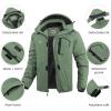 imageWULFUL Mens Ski Jackets Warm Winter Snow Windbreaker Resistant Snowboard Fleece Coat Mountain Waterproof Parka with HoodArmy Green