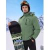 imageWULFUL Mens Ski Jackets Warm Winter Snow Windbreaker Resistant Snowboard Fleece Coat Mountain Waterproof Parka with HoodArmy Green