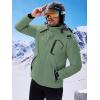 imageWULFUL Mens Ski Jackets Warm Winter Snow Windbreaker Resistant Snowboard Fleece Coat Mountain Waterproof Parka with HoodArmy Green