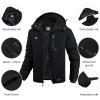 imageWULFUL Mens Ski Jackets Warm Winter Snow Windbreaker Resistant Snowboard Fleece Coat Mountain Waterproof Parka with HoodBlack