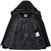 imageWULFUL Mens Ski Jackets Warm Winter Snow Windbreaker Resistant Snowboard Fleece Coat Mountain Waterproof Parka with HoodBlack