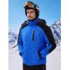 imageWULFUL Mens Ski Jackets Warm Winter Snow Windbreaker Resistant Snowboard Fleece Coat Mountain Waterproof Parka with HoodBlackblue