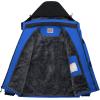 imageWULFUL Mens Ski Jackets Warm Winter Snow Windbreaker Resistant Snowboard Fleece Coat Mountain Waterproof Parka with HoodBlackblue