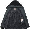 imageWULFUL Mens Ski Jackets Warm Winter Snow Windbreaker Resistant Snowboard Fleece Coat Mountain Waterproof Parka with HoodBlackdark Grey
