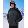 imageWULFUL Mens Ski Jackets Warm Winter Snow Windbreaker Resistant Snowboard Fleece Coat Mountain Waterproof Parka with HoodBlackdark Grey