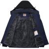 imageWULFUL Mens Ski Jackets Warm Winter Snow Windbreaker Resistant Snowboard Fleece Coat Mountain Waterproof Parka with HoodBlacknavy
