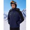 imageWULFUL Mens Ski Jackets Warm Winter Snow Windbreaker Resistant Snowboard Fleece Coat Mountain Waterproof Parka with HoodBlacknavy