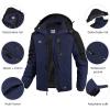 imageWULFUL Mens Ski Jackets Warm Winter Snow Windbreaker Resistant Snowboard Fleece Coat Mountain Waterproof Parka with HoodBlacknavy