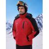 imageWULFUL Mens Ski Jackets Warm Winter Snow Windbreaker Resistant Snowboard Fleece Coat Mountain Waterproof Parka with HoodBlackred