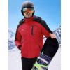 imageWULFUL Mens Ski Jackets Warm Winter Snow Windbreaker Resistant Snowboard Fleece Coat Mountain Waterproof Parka with HoodBlackred