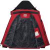imageWULFUL Mens Ski Jackets Warm Winter Snow Windbreaker Resistant Snowboard Fleece Coat Mountain Waterproof Parka with HoodBlackred