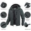 imageWULFUL Mens Ski Jackets Warm Winter Snow Windbreaker Resistant Snowboard Fleece Coat Mountain Waterproof Parka with HoodDark Grey