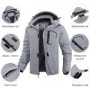 imageWULFUL Mens Ski Jackets Warm Winter Snow Windbreaker Resistant Snowboard Fleece Coat Mountain Waterproof Parka with HoodGray