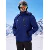 imageWULFUL Mens Ski Jackets Warm Winter Snow Windbreaker Resistant Snowboard Fleece Coat Mountain Waterproof Parka with HoodLight Navy