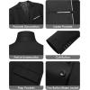 imageWULFUL Mens Slim Fit 3 Piece Suits Two Button Blazer Vest ampamp Pants Tuxedo Set for Business Wedding PartyBlack