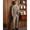 imageWULFUL Mens Slim Fit 3 Piece Suits Two Button Blazer Vest ampamp Pants Tuxedo Set for Business Wedding PartyChampagne