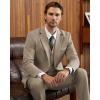 imageWULFUL Mens Slim Fit 3 Piece Suits Two Button Blazer Vest ampamp Pants Tuxedo Set for Business Wedding PartyChampagne