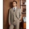 imageWULFUL Mens Slim Fit 3 Piece Suits Two Button Blazer Vest ampamp Pants Tuxedo Set for Business Wedding PartyChampagne
