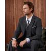 imageWULFUL Mens Slim Fit 3 Piece Suits Two Button Blazer Vest ampamp Pants Tuxedo Set for Business Wedding PartyDark Grey