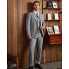 imageWULFUL Mens Slim Fit 3 Piece Suits Two Button Blazer Vest ampamp Pants Tuxedo Set for Business Wedding PartyLight Gray