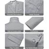 imageWULFUL Mens Slim Fit 3 Piece Suits Two Button Blazer Vest ampamp Pants Tuxedo Set for Business Wedding PartyLight Gray