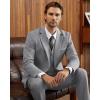 imageWULFUL Mens Slim Fit 3 Piece Suits Two Button Blazer Vest ampamp Pants Tuxedo Set for Business Wedding PartyLight Gray