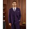 imageWULFUL Mens Slim Fit 3 Piece Suits Two Button Blazer Vest ampamp Pants Tuxedo Set for Business Wedding PartyPurple