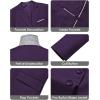 imageWULFUL Mens Slim Fit 3 Piece Suits Two Button Blazer Vest ampamp Pants Tuxedo Set for Business Wedding PartyPurple