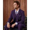 imageWULFUL Mens Slim Fit 3 Piece Suits Two Button Blazer Vest ampamp Pants Tuxedo Set for Business Wedding PartyPurple