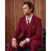 imageWULFUL Mens Slim Fit 3 Piece Suits Two Button Blazer Vest ampamp Pants Tuxedo Set for Business Wedding PartyRed