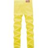 imageWULFUL Mens Slim Fit Skinny Stretch Comfy Jeans Denim PantsBright Yellow