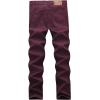 imageWULFUL Mens Slim Fit Skinny Stretch Comfy Jeans Denim PantsDark Red01