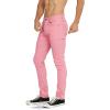 imageWULFUL Mens Slim Fit Skinny Stretch Comfy Jeans Denim PantsPink