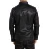 imageWULFUL Mens Stand Collar Leather Jacket Motorcycle Lightweight Faux Leather OutwearBlack