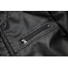 imageWULFUL Mens Stand Collar Leather Jacket Motorcycle Lightweight Faux Leather OutwearBlack0073