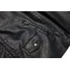 imageWULFUL Mens Stand Collar Leather Jacket Motorcycle Lightweight Faux Leather OutwearBlack0074