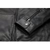imageWULFUL Mens Stand Collar Leather Jacket Motorcycle Lightweight Faux Leather OutwearBlack0075