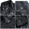 imageWULFUL Mens Stand Collar Leather Jacket Motorcycle Lightweight Faux Leather OutwearBlack1301