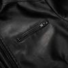 imageWULFUL Mens Stand Collar Leather Jacket Motorcycle Lightweight Faux Leather OutwearBlack1303