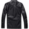 imageWULFUL Mens Stand Collar Leather Jacket Motorcycle Lightweight Faux Leather OutwearBlack1303