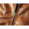imageWULFUL Mens Stand Collar Leather Jacket Motorcycle Lightweight Faux Leather OutwearBrown