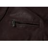 imageWULFUL Mens Stand Collar Leather Jacket Motorcycle Lightweight Faux Leather OutwearCoffee