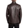 imageWULFUL Mens Stand Collar Leather Jacket Motorcycle Lightweight Faux Leather OutwearCoffee1301