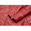imageWULFUL Mens Stand Collar Leather Jacket Motorcycle Lightweight Faux Leather OutwearRed