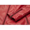 imageWULFUL Mens Stand Collar Leather Jacket Motorcycle Lightweight Faux Leather OutwearRed031