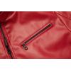 imageWULFUL Mens Stand Collar Leather Jacket Motorcycle Lightweight Faux Leather OutwearRed031